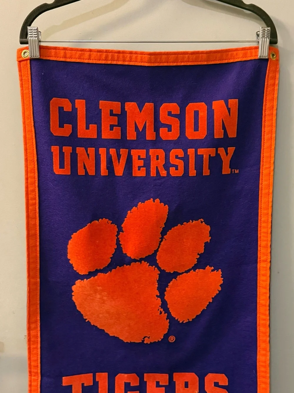 Clemson Tigers Banner Flag Lot 2 2015 ACC Champions & University Felt USA Made